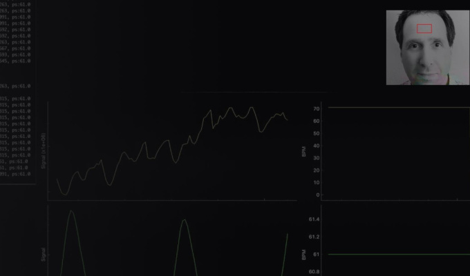 Heart rate detection with Open CV